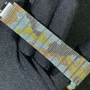 Montre de luxe mécanique pour homme, entièrement pavée de moissanite et de diamants, cadran Roma en verre à taille ronde, design de créateur - Product Image 3