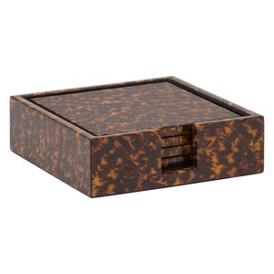 Classic Tortoiseshell Plastic <b>Box</b> With Lid Square <b>Storage</b> Container - Product Image 1
