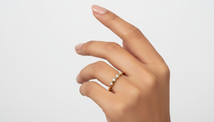 HandMade 10k Gold 5 Stone Lab Diamond <b>Ring</b> VVS1 Minimalist <b>Stacking</b> Band Manufacturer Custom Design Jewelry gift for women girls - Product Image 3