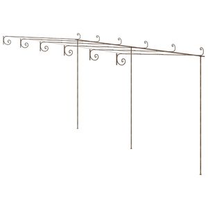Arche de jardin en fer forgé brun antique avec de grands incrustations décoratives, auvent, gazebo, pergola - Product Image 2