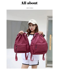 New Customized Colors <b>Simple</b> Fashion Outdoor <b>Backpack</b> Drawstring Pocket Slip-On Closure Lightweight Water-Resistant Eco-Friendly - Product Image 3