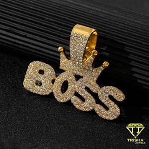 จี้เพชรโมอิสซาไนต์ทรงตัวอักษร BOSS สุดพิเศษ ทำจากเงินแท้ 925 สร้อยคอหรูหราสไตล์ฮิปฮอป ของขวัญสำหรับผู้ชายและผู้หญิง - Product Image 4