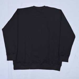 Sudadera de algodón con cuello redondo para hombre, de calidad premium, con logotipo personalizado del fabricante, negra con bordado chenille en la parte delantera. - Product Image 6