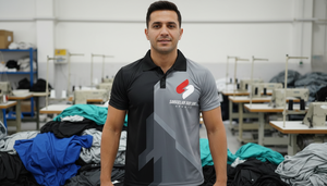 เสื้อถักโพลีเอสเตอร์แบบสั่งทำพิเศษสำหรับผู้ชาย น้ำหนักเบา ระบายอากาศได้ดี แขนสั้น สวมใส่สบายๆ สำหรับเล่นกีฬากอล์ฟ ปักลาย - Product Image 4