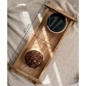 Plateau de service ovale en bois de chêne naturel fait main, luxueux et durable, avec assiette pour la cuisine, la salle à manger et la décoration de la maison - Product Image 4