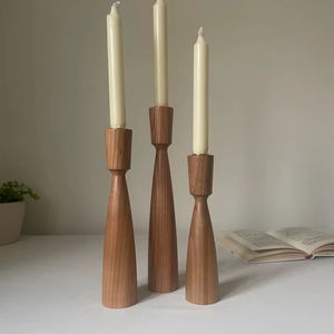 Support à bougie en bois brun de qualité supérieure, design admirable, pour cuisine, table à manger, décoration, bougeoir, à vendre - Product Image 1
