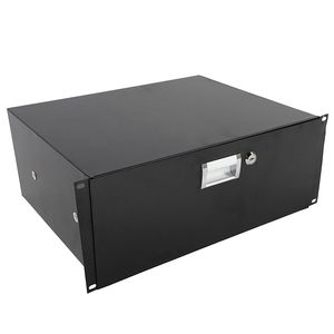 Armadio per Attrezzature DJ in Acciaio Nero 4U da 19 Pollici con Cassetti e Serrature, Rack Multiuso - Product Image 1