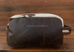 Hand Tooled Leather Makeup <b>Bag</b> Western Cowhide Large Capacity <b>Storage</b> Travel Toiletry <b>Bag</b> <b>Hanging</b> Multi-functional Cosmetic <b>Bags</b> - Product Image 4