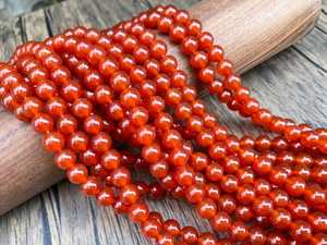 AA Genuine <b>Red</b> Agate Smooth Round Gemstone <b>Beads</b> 2mm 3mm 4mm 5mm 6mm 8mm 10mm 12mm Loose Stone <b>Beads</b> for Jewelry - Product Image 5