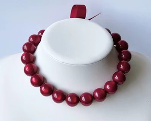 Collar llamativo de joyería con cuentas brillantes de resina de lujo, collar de resina roja, collar de rubí, collar de burbujas, collar voluminoso - Product Image 6