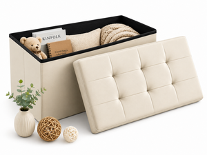 Deluxe Fabric Storage Ottoman Bench for Living Room Home Furniture - Product Image 4