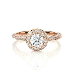 Anillo de Diamantes Naturales de Corte Redondo de Lujo Personalizado de 0.92CT en Oro Sólido de 18K, Diseño Elegante, Joyería de Boda para Mujer - Product Image 1