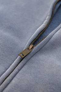 เสื้อแจ็คเก็ตเดนิมผู้ชายทรงโอเวอร์ไซส์ มีฮู้ด กันลม สีพื้น ซิปหน้า มีกระเป๋า แขนปกติ ผ้าฝ้ายทอ 100% ทรงพอดีตัว เหมาะสำหรับฤดูหนาว สวมใส่สบาย - Product Image 6