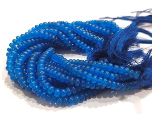 Cuentas de Cuarzo Azul Real en Forma de Rondelle, Lisas, de 6 mm, Vendidas por Hilo de 8 Pulgadas de Largo - Product Image 4