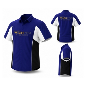Vêtements d'équipe de course en gros, conception personnalisée, chemises F1, chemises de mécanicien, chemises de course automobile, chemises de course à manches courtes pour hommes - Product Image 1
