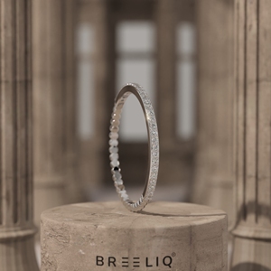 แหวนทองคำแท้ 14K ประดับเพชรเม็ดกลมเพาะเลี้ยงแบบไมโครเพฟ ดีไซน์แบบ Eternity สามารถสวมซ้อนกันได้ เหมาะสำหรับเป็นแหวนแต่งงาน เครื่องประดับชั้นดี - Product Image 1