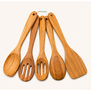 Wooden Cooking Spoons <b>Set</b> Eco-Friendly Non-Stick Kitchen Utensil <b>Set</b> with Spatula Heat Resistant Wood Cookware Tools for Home - Product Image 3