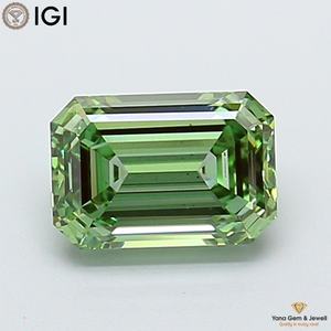 เพชรทรงเอเมอรัลด์ พร้อมใบรับรอง IGI ความสะอาดระดับ VS2 สีเขียวแฟนซีสดใส ผลิตด้วยวิธี CVD น้ำหนัก 5.51 กะรัต เหมาะสำหรับเป็นของขวัญสุดหรู - Product Image 1