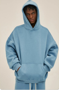 Sweat-shirt à capuche surdimensionné avec logo personnalisé pour homme, 100% coton molletonné, style décontracté, streetwear d'automne, imprimé, avec poche avant - Product Image 4