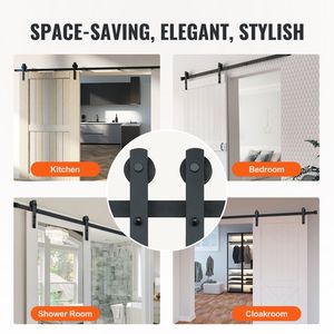 Kit Ferramenta per Porta Scorrevole in Alluminio da 3 Metri per Carico Pesante (150 kg) - Kit Binario per Porta Singola Larga 1,4-1,6 Metri, Spessore 3,3 cm - Product Image 6