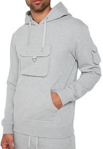 Streetwear décontracté pour hommes, sweat à capuche avec fermeture éclair, pantalon de survêtement en coton taille haute avec logo personnalisé, poche cargo grande taille - Product Image 6