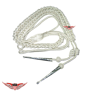 Aiguillette en fil métallique faite à la main, dorée torsadée avec embout métallique pour épaulettes - Product Image 6
