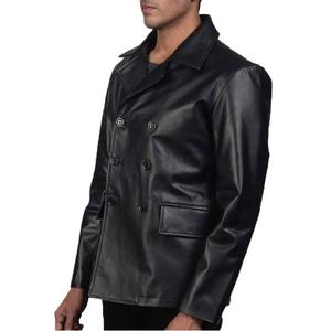 Chaqueta de Cuero Negra Clásica con Comodidad Superior, Ropa de Invierno Elegante para Hombre, Diseño Elegante y para Clima Frío - Product Image 4