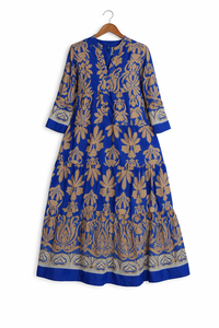 Vestido Maxi de Mujer con Estampado Floral de Poliéster, Cuello en V, Fabricante - Product Image 2