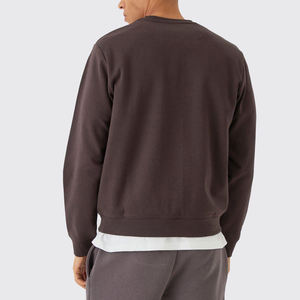 Camiseta de Manga Larga con Borde sin Rematar Personalizada, de Algodón French Terry, Oversize, Cuello Redondo, Lisa, para Hombre - Product Image 2