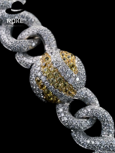 High Quality Cuban Link Chain <b>Statement</b> <b>Necklace</b> 925 Silver Moissanite Pave Setting Constellation Design Link Chain For Sale - Product Image 5