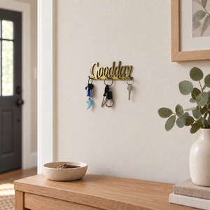 SHUBHAM Porte-clés mural décoratif en laiton antique Goodday avec plusieurs crochets pour l'entrée de la maison, le salon - Product Image 6