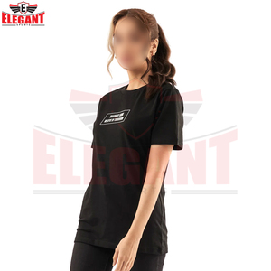 T-shirts en coton imprimés pour femmes grandes tailles, coupe classique, couleur noire, produit populaire à prix d'usine, à personnaliser - Product Image 6