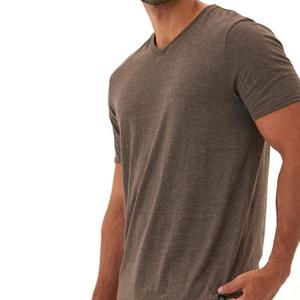 Nuevas Camisetas de Verano para Hombre, Cuello en V, Corte Ajustado, 100% Algodón, Tallas Grandes, Diseño Liso, Secado Rápido, Ecológicas, Casuales - Product Image 4