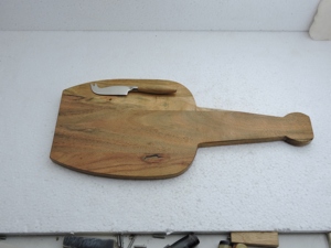 Planche à découper en bois en forme de pomme avec design de couverts, antidérapante, pour cuisine, emballage individuel - Product Image 3