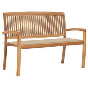 Banc de jardin en teck massif de 50,6 pouces de large, empilable, avec sièges en polyester - Product Image 1