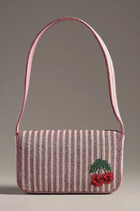 Sac à bandoulière brodé de perles, motif œil porte-bonheur, crème et bleu, perles de rocaille, pochette de soirée tendance pour femme - Product Image 5
