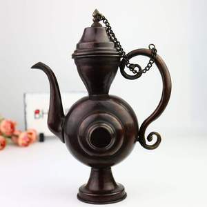 Vintage Brass <b>Kettle</b> <b>Tea</b> Pot Surahi Samovar Traditional Peetal Chai <b>Kettle</b> Water Pot for Pooja Temple Decor Home Decoration - Product Image 1