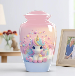 Pastel Unicorn <b>Ash</b> Urn Decorative Cremation Vase Stainless Steel Memorial <b>Keepsake</b> <b>for</b> Home Display - Product Image 1