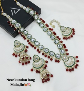 Bulk Quantity High Quality Traditional Gold Plated Vintage Long Crystal Necklace Earring <b>Set</b> Bridal Engagement Wedding Party - Product Image 2