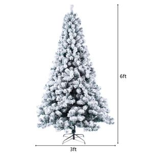 Albero di Natale floccato da 1,8 m con 1202 rami e luci integrate - Product Image 3