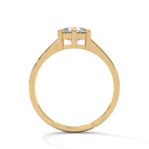 Anillo de Compromiso con Diamante Cultivado en Laboratorio, Corte Brillante Redondo de 1 Quilate, Oro Sólido de 14K, Engaste de Puntas, Joyería para Mujer - Product Image 3