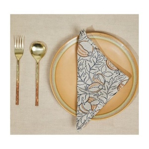 Custom Made Simple Border Embroidered Modern <b>Table</b> <b>Linen</b> Handmade 100% Cotton Hand Block Best Selling Sustainable Soft Napkins - Product Image 6