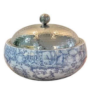 Wholesale Kashmiri Papier Mache Casserole Stainless Steel Hot Pot Insulated Serving Bowl Double Walled Thermal Food <b>Warmer</b> - Product Image 6