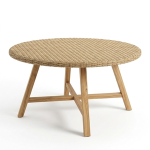 New Modern Minimalist Solid Wood <b>Round</b> 4-Seater Eco-Friendly Dining <b>Table</b> for Indoor/<b>Outdoor</b> Use - Product Image 1