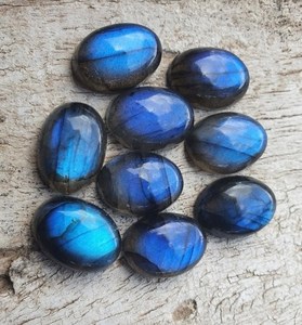 Pierre précieuse ovale en labradorite bleue naturelle, cabochon, pierre non montée pour la création de bijoux, fournisseur en gros de bijoux faits à la main - Product Image 6