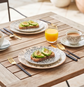 Juego de cubiertos modernos dorados con mangos negros, acabado espejo, resistentes al óxido, para vajilla de boda, restaurante y hotel. - Product Image 6
