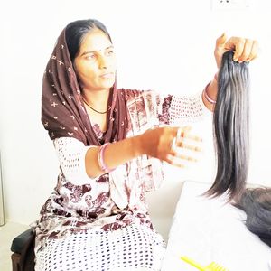 วิกต่อผมมนุษย์แบบมัดคู่ทำจากผมธรรมชาติแท้สีธรรมชาติแบบธรรมชาติ - Product Image 5