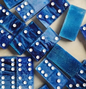 Jeu de dominos double six en résine avec motif marbré antique Brawn, écologique, moderne, jeu éducatif - Product Image 6