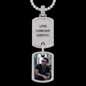 Joyería para Raperos, Plata de Ley 925, Diseño Hip Hop Completamente Cubierto de Diamantes, Mosaico de Diamantes Moissanite VVS, Colgante con Engaste Invisible - Product Image 1