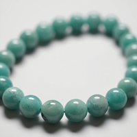Bracelet extensible en perles de cristal d'amazonite naturelle de 8 mm, style classique pour femmes, certifié par une tierce partie, vente en gros